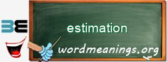 WordMeaning blackboard for estimation